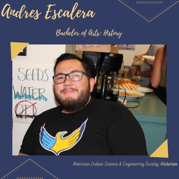 UCR and NASP graduate Andres Escalera hangs out during a student event