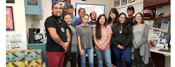 UCR's Native American Student Programs (NASP) team of eleven staff members and students                                                                                            