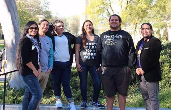 Six NASP staff members enjoy the sunny UC Riverside campus